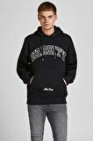 Jack & Jones Erkek Kolej Kapüşonlu Sweatshirt - 12207368