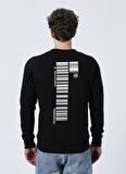 Jack & Jones 12204866_Jcoray Sweat CrewNeck O Yaka Relaxed Baskılı Siyah Erkek Sweatshirt