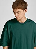 Jack & Jones Bisiklet Yaka Baskılı Koyu Yeşil Erkek T-Shirt 12185628_JORBRINK TEE SS CREW NECK