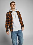 Jack & Jones Kapüşonlu Regular Fit Beyaz Erkek Şardonlu Sweatshirt 12209313_JORBOOSTER SWEATHOOD