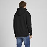 Jack & Jones Kapüşonlu Regular Fit Siyah Erkek Şardonlu Sweatshirt 12176864_JORCOPENHAGEN SWEAT HOOD N