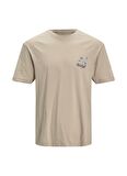 Jack & Jones 12205878_Jorflows Tee Ss Crew Neck Bisiklet Yaka Relaxed Baskılı Kahve Erkek T-Shirt