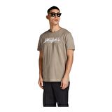 Jack & Jones O Yaka Regular Fit Baskılı Kahve Erkek T-Shirt - 12205957_Jorjungle Script Tee