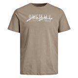 Jack & Jones O Yaka Regular Fit Baskılı Kahve Erkek T-Shirt - 12205957_Jorjungle Script Tee