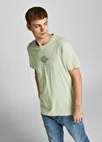 Jack & Jones Bisiklet Yaka   Standart Kalıp Baskılı Açık Yeşil Erkek T-Shirt  -  12209434_Jorbooster Tee