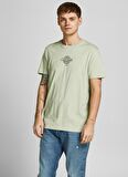 Jack & Jones Bisiklet Yaka   Standart Kalıp Baskılı Açık Yeşil Erkek T-Shirt  -  12209434_Jorbooster Tee