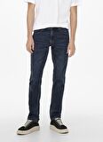 Only & Sons  Yüksek Bel Normal Kalıp Düz Mavi Erkek Denim Pantolon  -  22021887_Onsweft Reg D Blue
