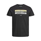 Jack & Jones Bisiklet Yaka Baskılı Siyah Erkek T-shırt 12205503