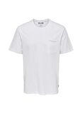 Only & Sons Normal Kalıp Düz Beyaz Erkek T-Shirt - 22022531_Onsroy Reg Ss Slub Pocket