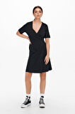 ONLY ONLMAY S/S WRAP BAYAN ELBİSE SİYAH