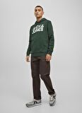 Jack & Jones Kapüşonlu Regular Fit Koyu Yeşil Erkek Şardonlu Sweatshirt 12152840_JJECORP LOGO SWEAT HOOD NO