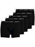 Jack&Jones Büyük Beden Siyah Erkek 5'li Boxer Set 12194944