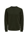 Only & Sons Bisiklet Yaka Regular Fit Koyu Gri Erkek Şardonlu Sweatshirt 22018683_ONSCERES CREW NECK NOOS