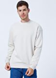 Jack & Jones Bisiklet Yaka Regular Fit Bej Erkek Şardonlu Sweatshirt 12186363_JORBRINK SWEAT CREW NECK