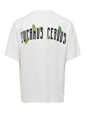Only & Sons Açık Beyaz Erkek T-Shirt 22022638_ONSGARTH OVZ BEETLE SS TEE