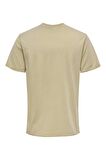 Only & Sons Taşlamalı Ekru Erkek T-Shirt 22022645_ONSGRIFFIN REG WASHED SS