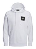 Jack & Jones Kapüşonlu Regular Fit Beyaz Erkek Şardonlu Sweatshirt 12213245_JJLOCK SWEAT HOOD