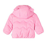 Name İt Pembe Kız Bebek Fermuarlı Uzun Kollu Uzun Düz Mont NBFMAGGY JACKET  PB