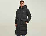Jack Jones Jorsence Long Puffer Erkek Günlük Mont 12215143-BLACK Siyah