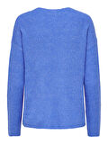 ONLCAMILLA V-NECK L/S PULLOVER KNT NOOS Kadın Mavi Kazak - 15204588