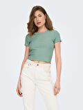 ONLEMMA S/S JRS KADIN KISA KOLLU FIRFIRLI CROP
