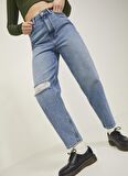 JJXX Yüksek Bel Bol Paça Mom Fit Kadın Denim Pantolon 12213702