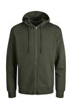 Jack & Jones Düz Renk Fermuarlı Sweatshirt - 12210830