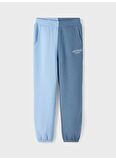 Name İt Mavi Kız Çocuk Lastikli Baskılı Eşofman Altı NKFLIANE SWEAT PANT UNB
