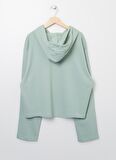 Lmtd Açık Yeşil Kız Çocuk Kapüşonlu Uzun Kollu Baskılı Sweatshirt NKFVIALA LS CROPPED BOXY SWEAT