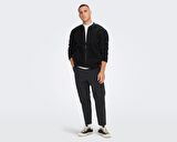 Only Onssawyer Fleece Bomber Otw Erkek Polar Ceket 22022674-BLACK Siyah