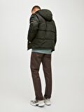 Jack & Jones Koyu Yeşil Erkek Kapüşonlu   Mont 12212233_JJBRADY PUFFER SN