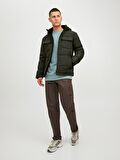 Jack & Jones Koyu Yeşil Erkek Kapüşonlu   Mont 12212233_JJBRADY PUFFER SN