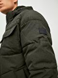 Jack & Jones Koyu Yeşil Erkek Kapüşonlu   Mont 12212233_JJBRADY PUFFER SN