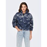 Only Fermuarlı Lacivert Kadın Polar 15267415