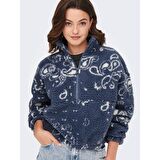 Only Fermuarlı Lacivert Kadın Polar 15267415