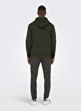Only & Sons Kapüşonlu Regular Fit Koyu Gri Erkek Şardonlu Sweatshirt 22018685_ONSCERES HOODIE SWEAT NOOS