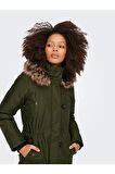 Only Kadın Iris Fur Winter Parka Kadın Yeşil Mont 15213755
