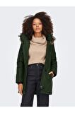 Only Kadın Iris Fur Winter Parka Kadın Yeşil Mont 15213755