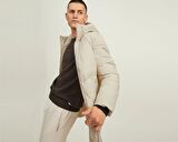 Jack Jones Jorcopenhagen Long Puffer Ln Erkek Günlük Mont 12215283-MOONBEAM Krem