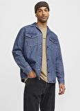 Jack & Jones Relaxed Mavi Erkek Denim Gömlek RDDROB OVERSHIRT DENIM RI 310 NOOS