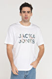 Jack & Jones Erkek Bisiklet Yaka Logo Baskili T-shirt - 12215700
