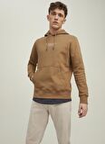 Jack & Jones Kapüşonlu Regular Fit Kahve Erkek Şardonlu Sweatshirt 12216335_JPRBLUARCHIE SWEAT HOOD NO