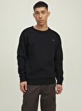 Jack & Jones Bisiklet Yaka Regular Fit Siyah Erkek Şardonlu Sweatshirt 12216345_JCOCLASSIC CREW NECK SWEAT