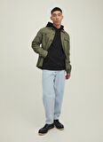 Jack & Jones Kapüşonlu Regular Fit Siyah Erkek Şardonlu Sweatshirt 12216342_JCOCLASSIC WAFFLE SWEAT HO