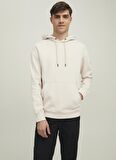 Jack & Jones Kapüşon Yaka Bej Erkek Sweatshırt 12216342_JCOCLASSIC WAFFLE SWEAT HO