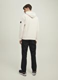 Jack & Jones Kapüşon Yaka Bej Erkek Sweatshırt 12216342_JCOCLASSIC WAFFLE SWEAT HO