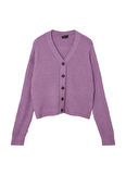 Lmtd Pembe Kız Çocuk V Yaka Uzun Kollu Düz Hırka NLFNOLLEN KNIT SHORT CARDIGAN