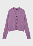 Lmtd Pembe Kız Çocuk V Yaka Uzun Kollu Düz Hırka NLFNOLLEN KNIT SHORT CARDIGAN