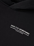 Lmtd Siyah Erkek Çocuk Kapüşonlu Uzun Kollu Baskılı Sweatshirt NLMNENRY LS SWEAT W. HOOD