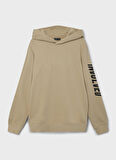 Lmtd Bej Erkek Çocuk Kapüşonlu Uzun Kollu Baskılı Sweatshirt NLMNOLVED LS SWEAT W. HOOD